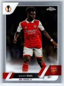 2022 Topps Chrome UEFA Bukayo Saka #25 Arsenal FC - Picture 1 of 2