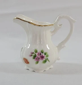Vintage Bone China Miniature Hand Painted Pitcher 🔥GOLD Trim - Picture 1 of 16