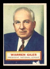 1956 Topps White Back #2 Warren Giles PRES DP EX+ X1879034