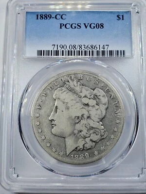 1889-CC Morgan Silver Dollar PCGS VG08 Carson City Key Date - Image 1 of 4