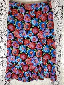 Falda lápiz HAROLD'S estampado floral multicolor 100 % rayón talla 2 con volantes inferior - Imagen 1 de 10