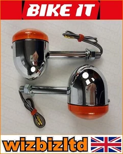 Ducati Multistrada 1000 DS 2004-2006 Chrome Body Long Stem Bullet Indicators - Picture 1 of 12