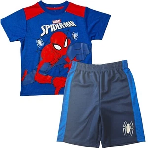 Marvel Spider-Man Graphic T-Shirt & Shorts Set Boys Size 6 Blue/Red New - Picture 1 of 15