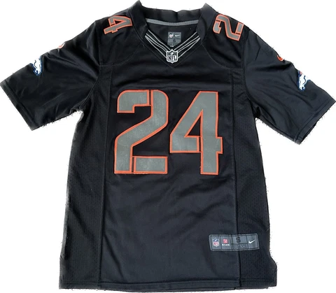 Denver Broncos Nike On Field Black Champ Bailey NFL Small Sewn Stitched Jersey Cover