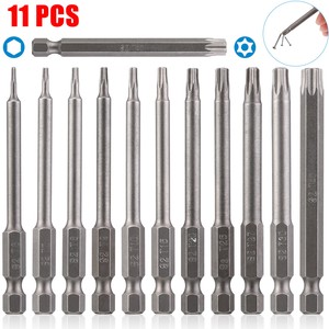 11 Pcs Torx Screwdriver Bit Set T6-T40 Hex Security Magnetic Head Tamper Proof