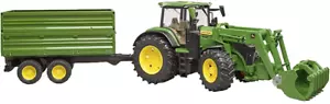 1/16 John Deere 7R 350 Tractor with Front Loader and Trailer by Bruder 09828 - Picture 1 of 3