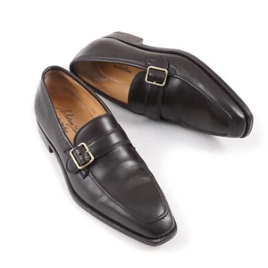 Silvano Lattanzi Dark Brown Calf Leather Loafers with Buckle US 7 (UK 6) Shoes - Picture 1 of 7