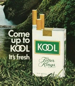 1970 Kool Zigaretten Original Magazin Vintage Print Anzeige Wasserfall Wald - Bild 1 von 2