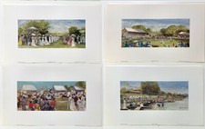 Collection of victorian sports watercolour reproduction prints John Goodall