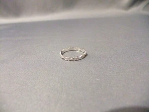 Platinum Shaped Band Ring With Diamond Highlights Size M1/2 Birmingham Hallmark - Picture 1 of 8