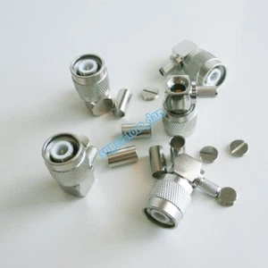 TNC male Right Angle 90° Crimp connector lot for LMR195 RG58 RG400 RG142 cable - Picture 1 of 5