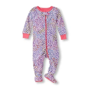 TCP BABY GIRL 1PC LEOPARD PRINT FOOTED STRETCHIE SLEEPER COTTON PAJAMAS 2T 3T - Picture 1 of 1