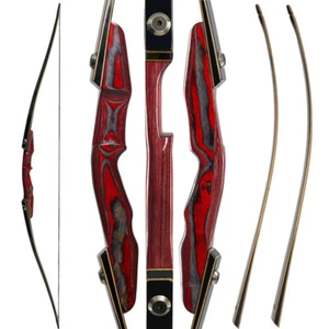 TOPARCHERY 64" Bogenschießen Langbogen Recurve Bogen aus Holz 25-50lbs Jagdbogen - Bild 1 von 23