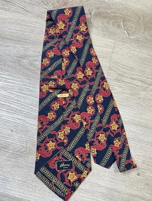 Brioni Men's Red Floral Silk Tie Hand Made in Italy - image 1 of 4