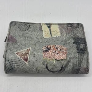Safe Keeper Multicolor Trifold Snap Wallet Clutch Geldbörse Paris Muster - Bild 1 von 9