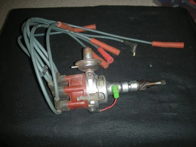 Toyota Land Cruiser FJ40 2F  OEM Distributor  19100-61101 & MSD Heli-Core Wires - Image 1 of 4