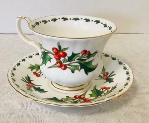 "A Cup of Christmas Tea" Bone China Teetasse & Untertasse 1995 Vintage - Bild 1 von 5