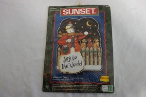 SUNSET Midnight Carol Counted Cross Stitch Christmas Cats Snowman 18357 NEW - Picture 1 of 2