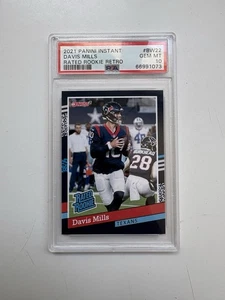 Panini Instant Davis Mills 2021 clasificación novato retro RC #BW22 PSA 10 GEMA como nuevo - Imagen 1 de 2