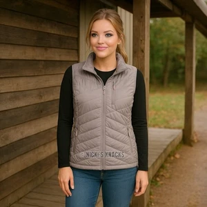Orvis Recycled Drift Gray Puffer Vest PrimaLoft Full Zip Lightweight Size M - Picture 1 of 10