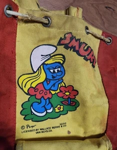 Vintage, Toy, Smurf, Canvas, Shoulder, Bag, Smurfette - Picture 1 of 10