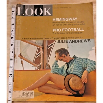 Vtg Look Magazine September 6, 1966 Issue Julie Andrews Hemingway A4 Format Flaw Foto 1 de 4