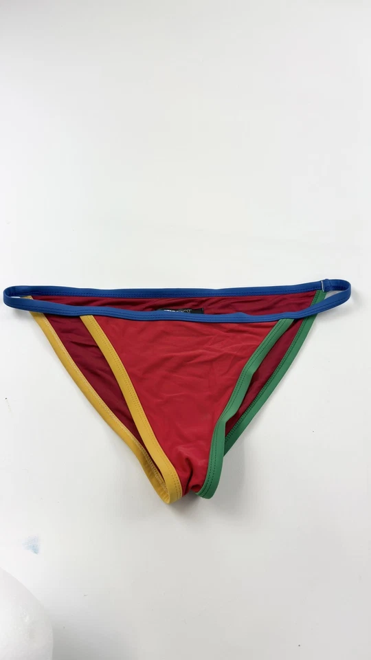 Parte inferior de bikini Beach Riot para mujer grande multicolor rojo amarillo verde azul nadar EE. UU. Foto 1 de 4