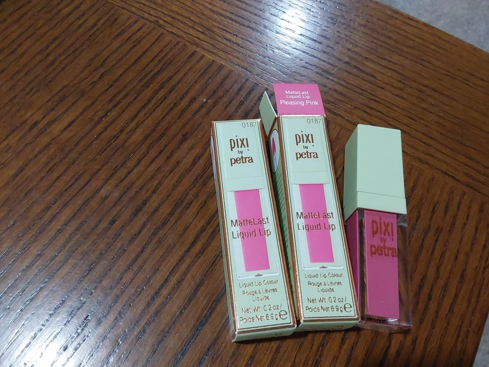 LOTE/2 lápiz labial líquido Pixi by Petra MatteLast/brillo ROSA AGRADABLE 0,24 oz ¡TALLA FL! Foto 1 de 1