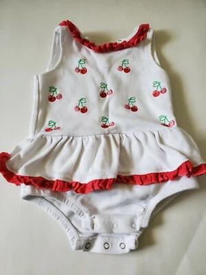 KOALA BABY INFANT GIRL ONE PIECE WHITE BODYSUIT SIZE 6 MONTH COTTON SLEEVELESS - Image 1 of 4