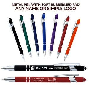 Metal Stylish Soft Deluxe Touch Pen Corporate Gifts Any Name or Simple Logo - Picture 1 of 8
