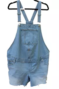 Ingrid & Isabel Maternity Shorts Overalls Sz 16 Shortall Med Wash - New - Picture 1 of 2