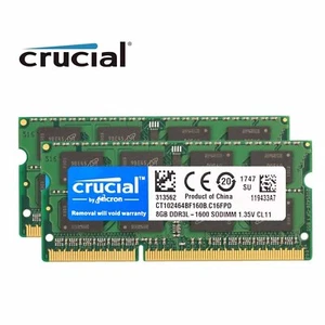 Crucial SODIMM DDR3L 8GB 1600 MHz PC3L-12800S Laptop Memory RAM 204Pin 1.35V New - Picture 1 of 7