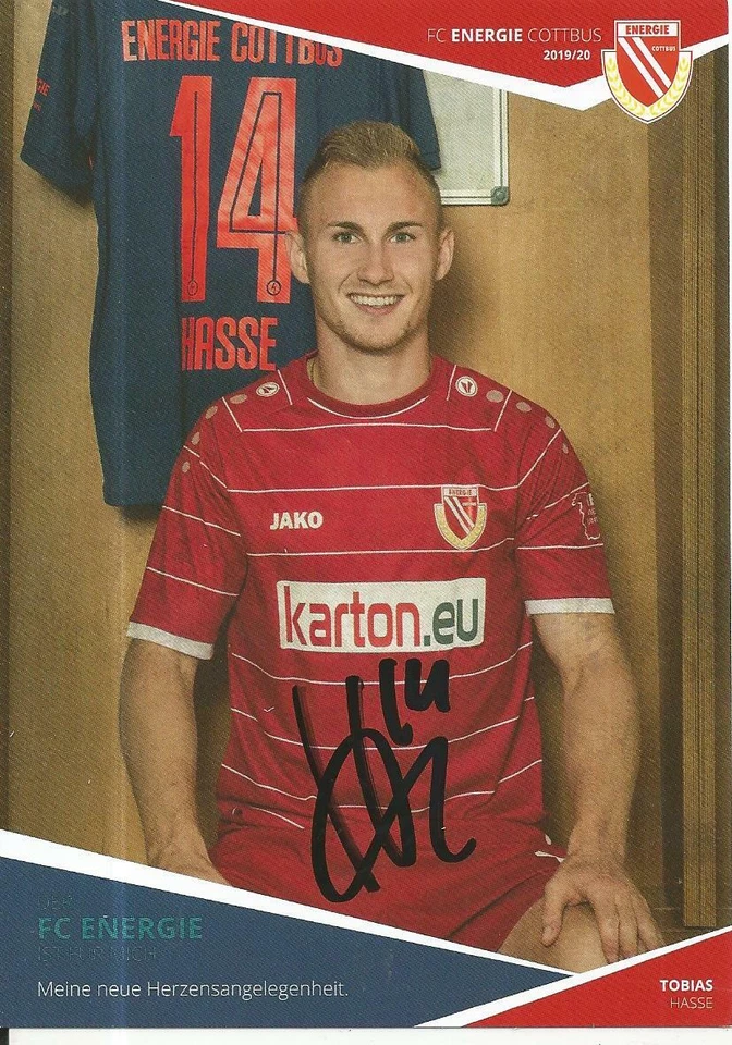 Tobias Hasse / Autogrammkarte Energie Cottbus / Saison 2019-2020 - Bild 1 von 1