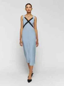 M REFORMATION Provence Silk Midi Dress Mineral Light Blue NWT - Picture 1 of 1