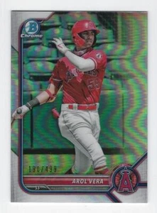 Bowman Chrome Prospects 2022 #BCP-101 Arol Vera refractor #'d 190/499 ~ Angels - Imagen 1 de 2