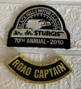 Lote de 2 parches de motociclista - Road Captain, Sturges 2010 - Excelente estado - Imagen 1 de 5