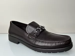 Ferragamo Hickory Brown David Double Gancini Thick Lug Loafers 12 EE UK 13 US - Picture 1 of 7
