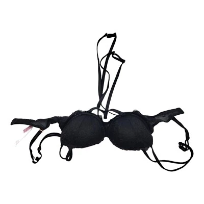 Victoria's Secret Bra Womens 32B PINK Date Pigeonnant Rendezvous Black lace - Image 1 of 4