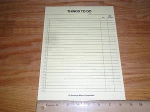 NOS AMC American Motors Corp. Employee Engineering Note Pad Detroit MI Original - Picture 1 of 2