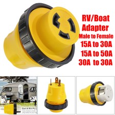 15Amp Male to 30Amp 50Amp Female Plug 125V Shore Power RV Boat Marine Adapter