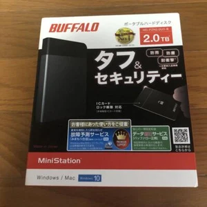 BUFFALO IC card unlock compatible portable HDD 2TB black HD-PZN2.0U3-B - Picture 1 of 10
