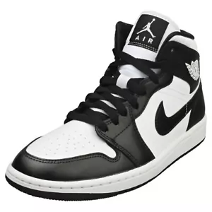 Nike AIR JORDAN 1 MID Donna - Sneakers Moda Pelle e Tessuto Bianco Nero - 38 EU - Imagen 1 de 8