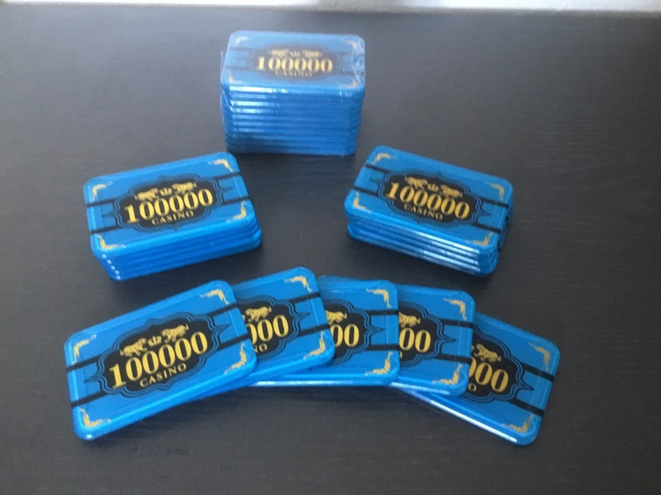 Poker Chips Plaques 10 Stück - Wert 100.000 Pokerchips neu und unbenutzt - Bild 1 von 1