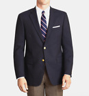 HICKEY FREEMAN Navy Blue Bronze Button Sport Coat Suit Blazer 42R Wool Cashmere