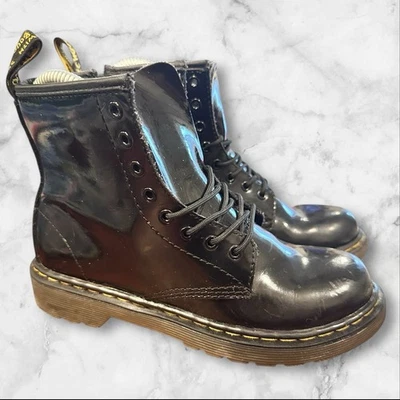 Botas DR. MARTENS negras para niños junior con cremallera laterales con cordones Delaney talla 2 Foto 1 de 4