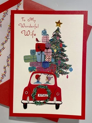 Papyrus Christmas Greeting Card ~To My Wonderful Wife Love Our Merry Adventures - Image 1 of 3