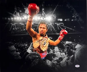 Manny Pacquiao Signed 16x20 Boxing Photo PSA AP59705 - Picture 1 of 2