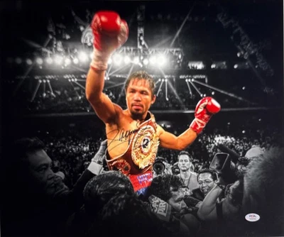Manny Pacquiao Signed 16x20 Boxing Photo PSA AP59705 - Image 1 of 2