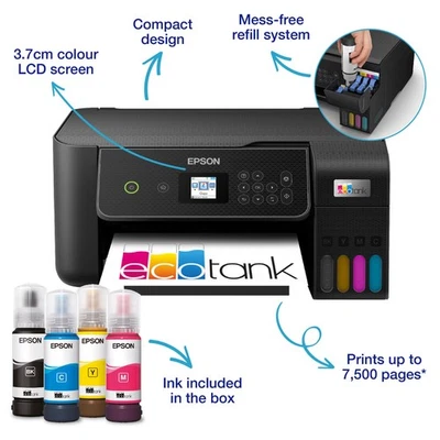 Epson EcoTank ET-2870 ✅FREE Ink ✅Printer ✅Scanner ✅Wi-Fi/Wireless ✅Warranty ✅NEW - Image 1 of 4