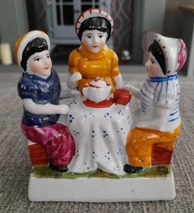 Staffordshire figurine THREE for TEA antique circa 1880 Z - Picture 1 of 5